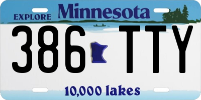 MN license plate 386TTY