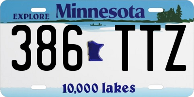 MN license plate 386TTZ