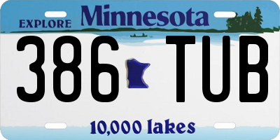 MN license plate 386TUB