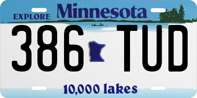 MN license plate 386TUD