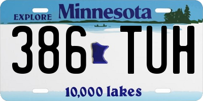 MN license plate 386TUH