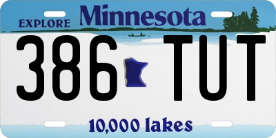 MN license plate 386TUT