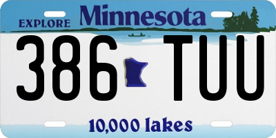 MN license plate 386TUU