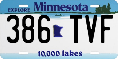 MN license plate 386TVF