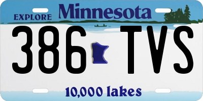 MN license plate 386TVS