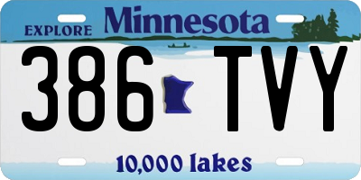 MN license plate 386TVY