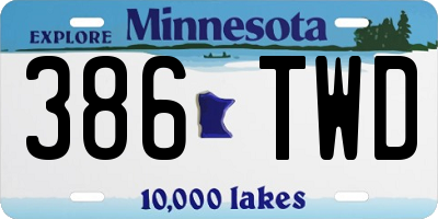 MN license plate 386TWD