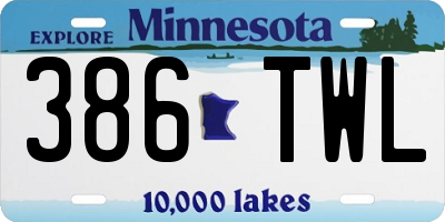 MN license plate 386TWL