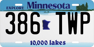 MN license plate 386TWP