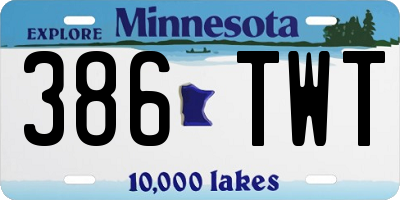 MN license plate 386TWT