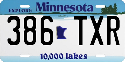 MN license plate 386TXR