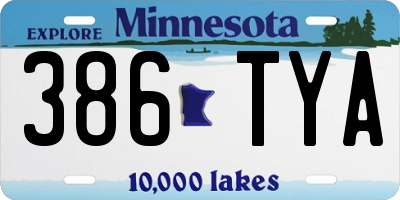 MN license plate 386TYA