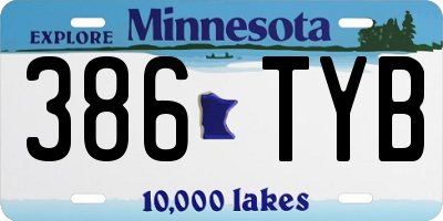 MN license plate 386TYB
