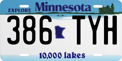 MN license plate 386TYH
