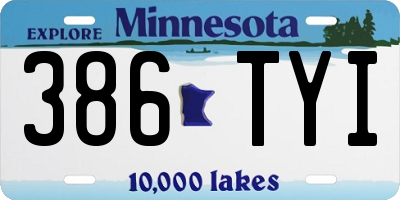 MN license plate 386TYI