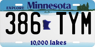 MN license plate 386TYM