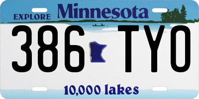 MN license plate 386TYO