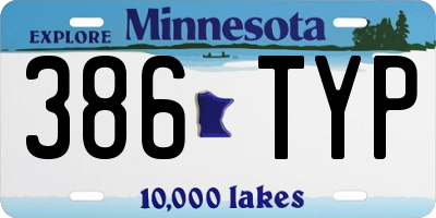 MN license plate 386TYP
