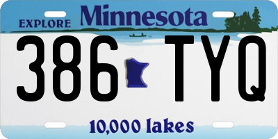 MN license plate 386TYQ