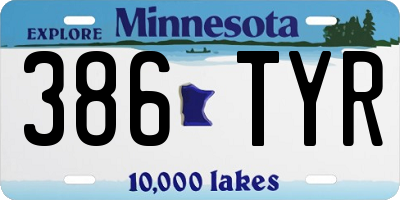 MN license plate 386TYR
