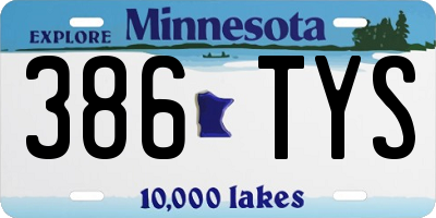 MN license plate 386TYS