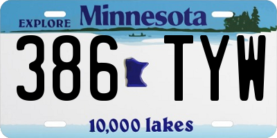 MN license plate 386TYW