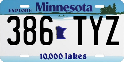 MN license plate 386TYZ