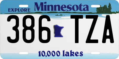 MN license plate 386TZA