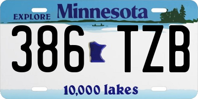 MN license plate 386TZB