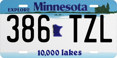 MN license plate 386TZL