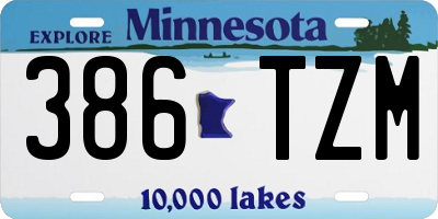 MN license plate 386TZM