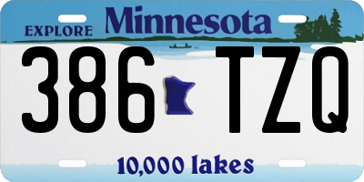 MN license plate 386TZQ