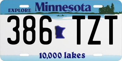 MN license plate 386TZT