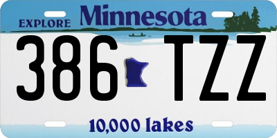 MN license plate 386TZZ