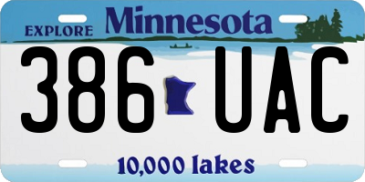 MN license plate 386UAC