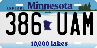 MN license plate 386UAM