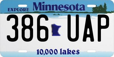 MN license plate 386UAP