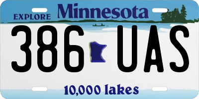 MN license plate 386UAS