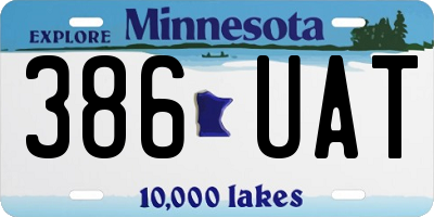 MN license plate 386UAT