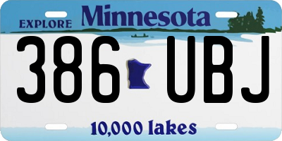 MN license plate 386UBJ