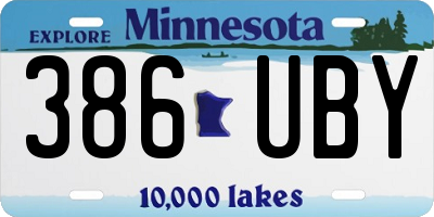 MN license plate 386UBY