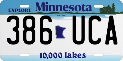 MN license plate 386UCA