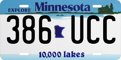 MN license plate 386UCC
