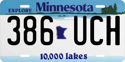 MN license plate 386UCH