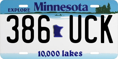 MN license plate 386UCK