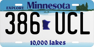 MN license plate 386UCL