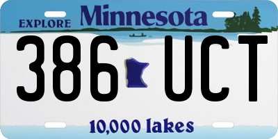 MN license plate 386UCT