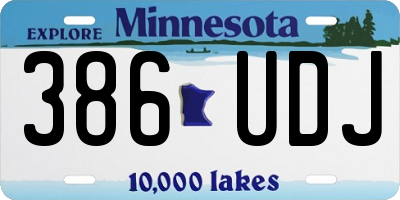 MN license plate 386UDJ