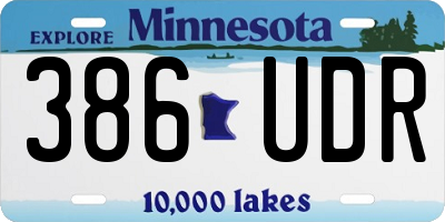 MN license plate 386UDR