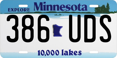 MN license plate 386UDS